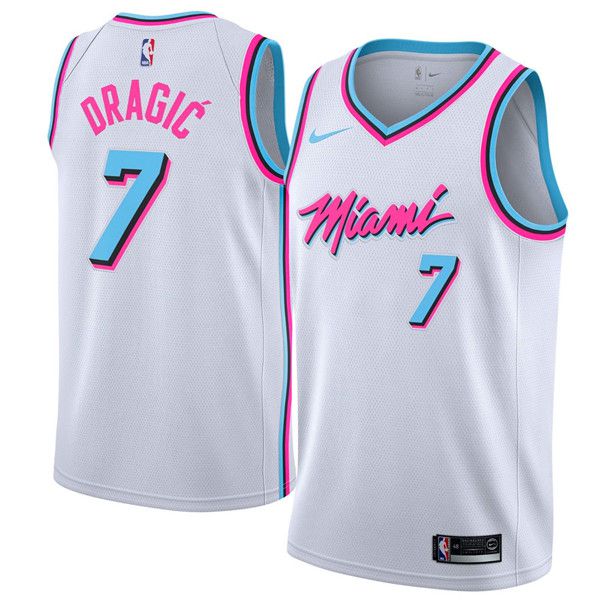Men Miami Heat 7 Dragic White City Edition Nike NBA Jerseys